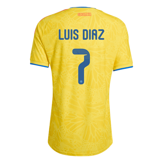 LUIS DíAZ #7 Mens Colombia World Cup Home Jersey 2026 - Player Version (Slim Fit)