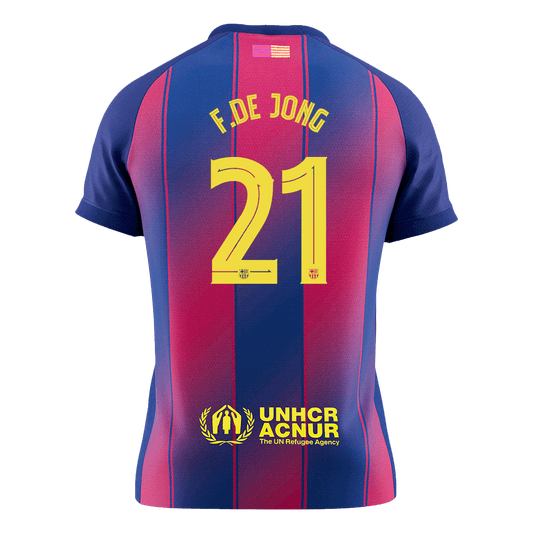 F.DE JONG #21 Mens Barcelona Home Jersey 2025/26 - UCL
