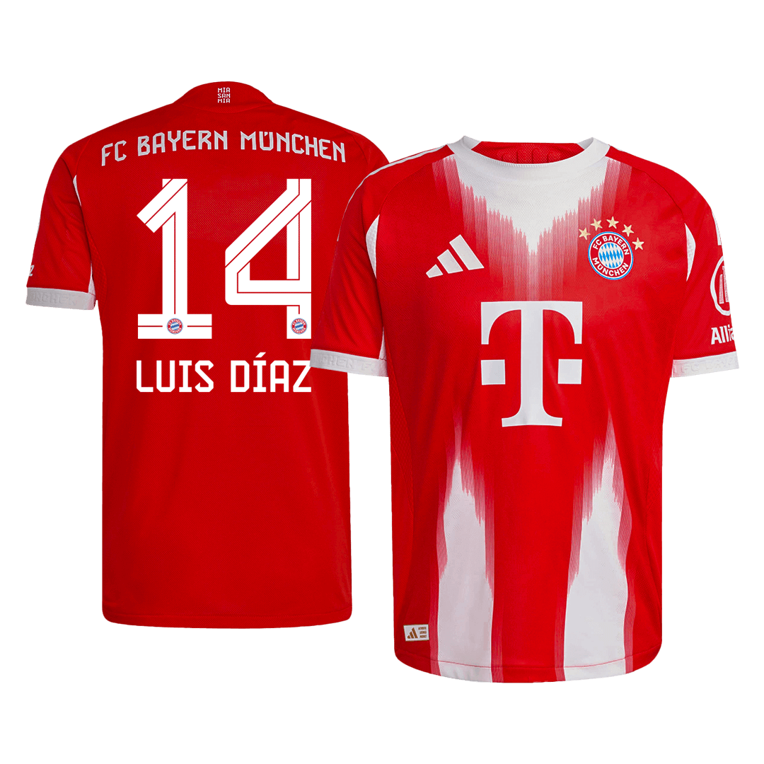 LUIS DÍAZ #14 Mens Bayern Munich Home Jersey 2025/26 - Player Version (Slim Fit)