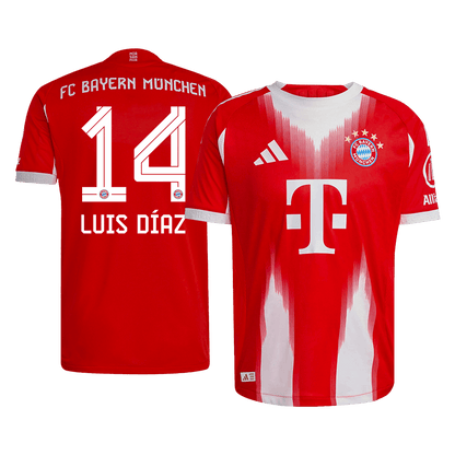 LUIS DÍAZ #14 Mens Bayern Munich Home Jersey 2025/26 - Player Version (Slim Fit)