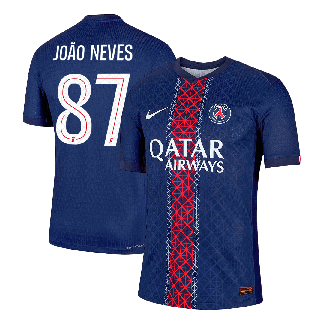 JOÃO NEVES #87 Mens PSG Home Jersey 2025/26 - Player Version (Slim Fit)