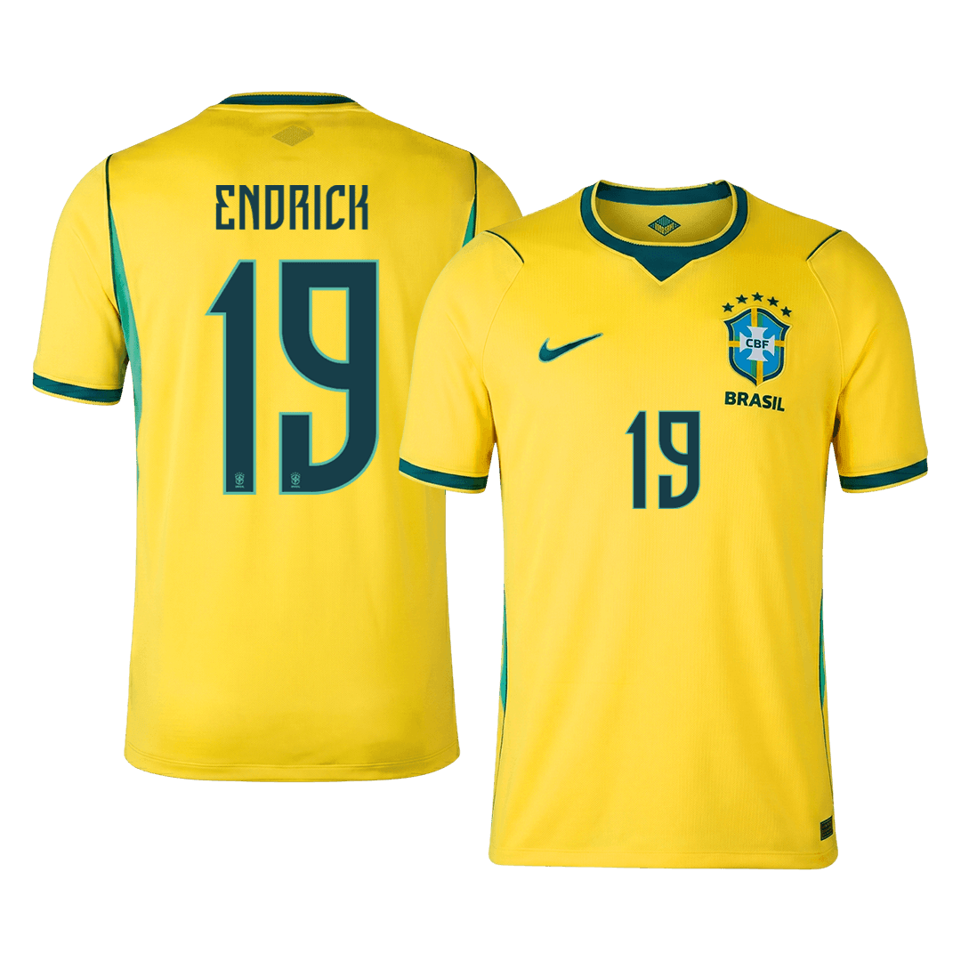 ENDRICK #19 Mens Brazil World Cup Home Jersey 2026