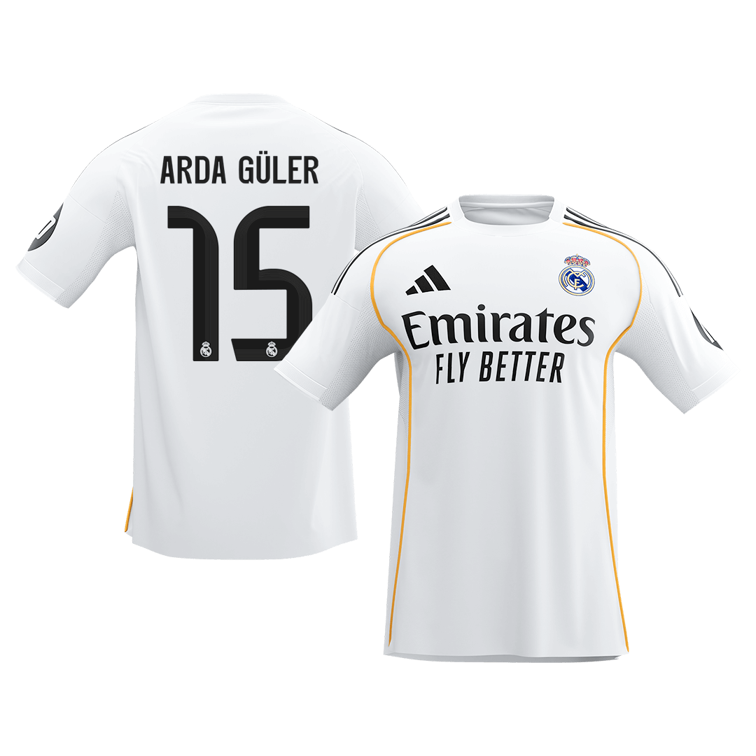 ARDA GÜLER #15 Mens Real Madrid Home Jersey 2025/26