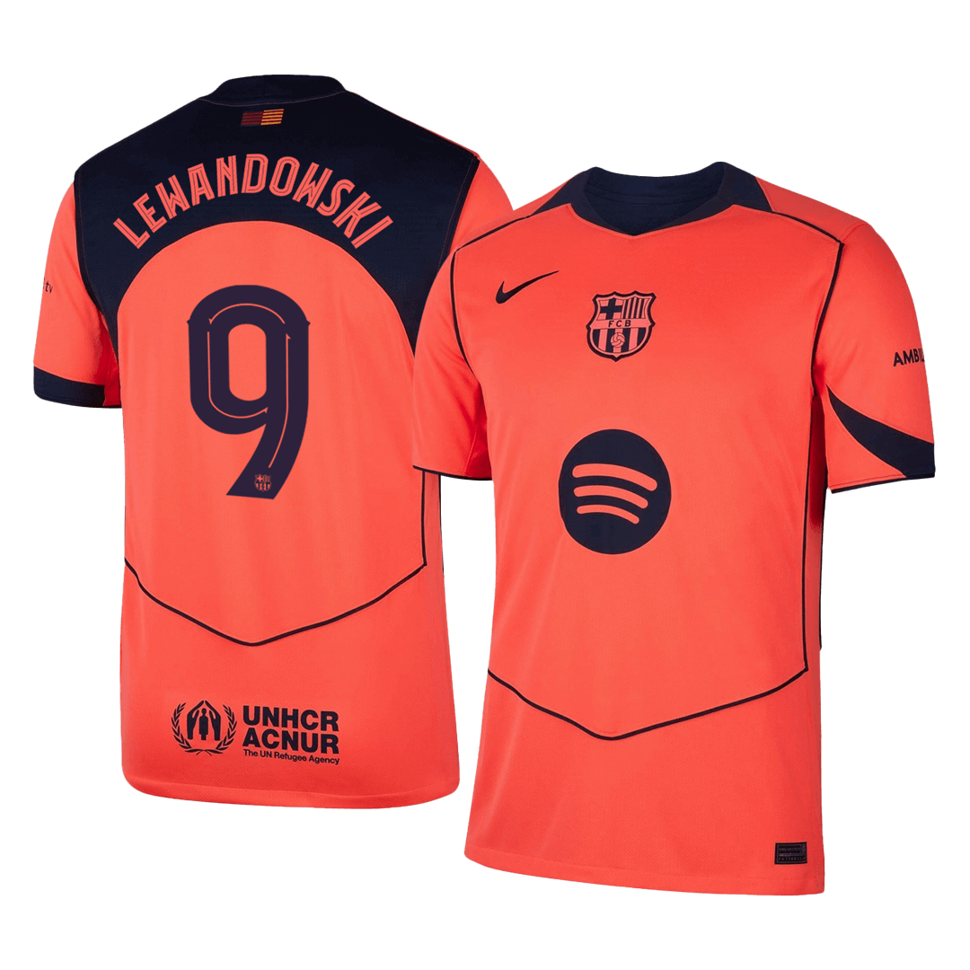 LEWANDOWSKI #9 Mens Barcelona Third Jersey 2025/26 - UCL