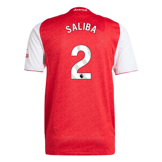 SALIBA #2 Mens Arsenal Home Jersey 2025/26 - Player Version (Slim Fit)
