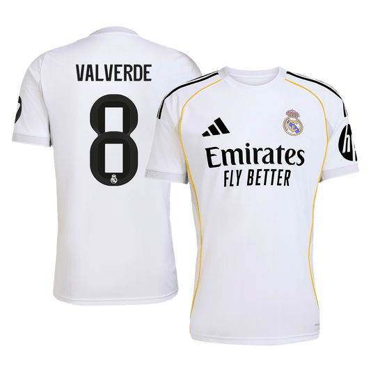 VALVERDE #8 Mens Real Madrid Home Jersey 2025/26