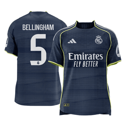 BELLINGHAM #5 Mens Real Madrid Away Jersey 2025/26 - Player Version (Slim Fit) [PREMIUM]