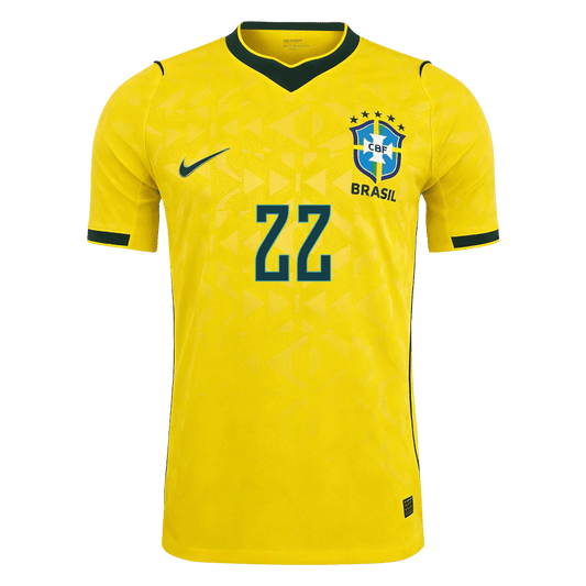 JOÃO PEDRO #22 Mens Brazil World Cup Home Jersey 2026 - Player Version (Slim Fit)