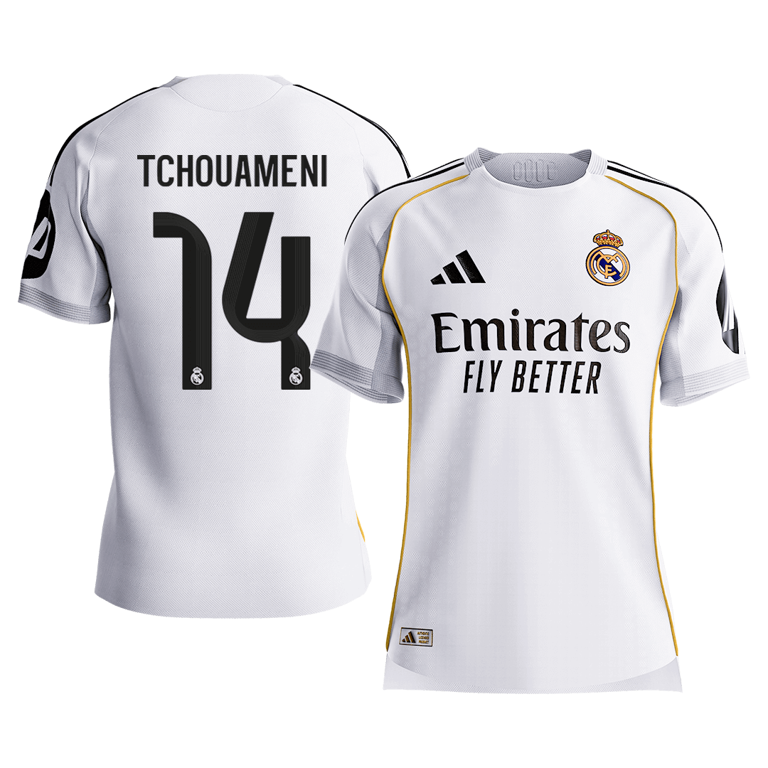 TCHOUAMENI #14 Mens Real Madrid Home Jersey 2025/26 - Player Version (Slim Fit) [PREMIUM]