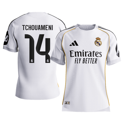 TCHOUAMENI #14 Mens Real Madrid Home Jersey 2025/26 - Player Version (Slim Fit) [PREMIUM]