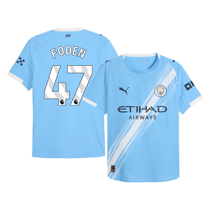 FODEN #47 Mens Manchester City Home Jersey 2025/26 - Player Version (Slim Fit)