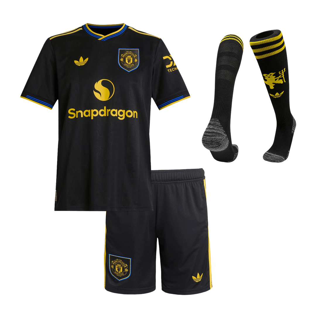 Kids Manchester United Third Full Kit 2025/26