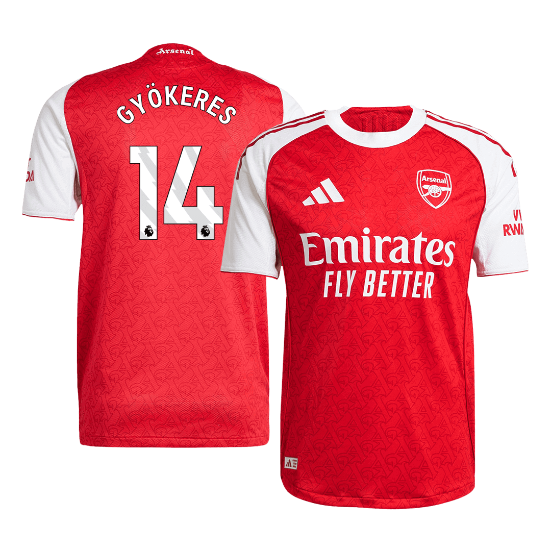 GYÖKERES #14 Mens Arsenal Home Jersey 2025/26 - Player Version (Slim Fit)