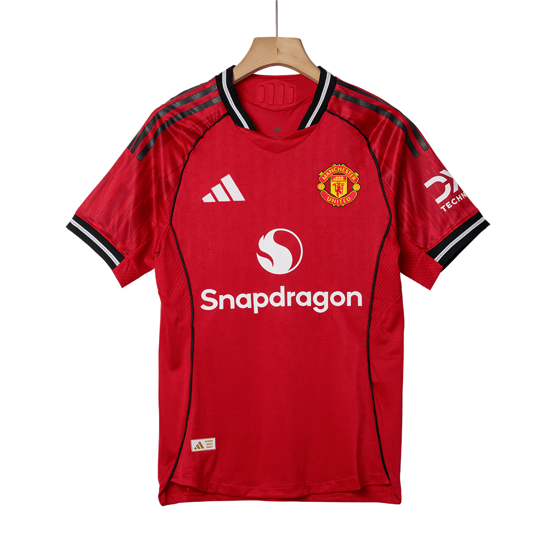 B.FERNANDES #8 Mens Manchester United Home Jersey 2025/26 - Player Version (Slim Fit)