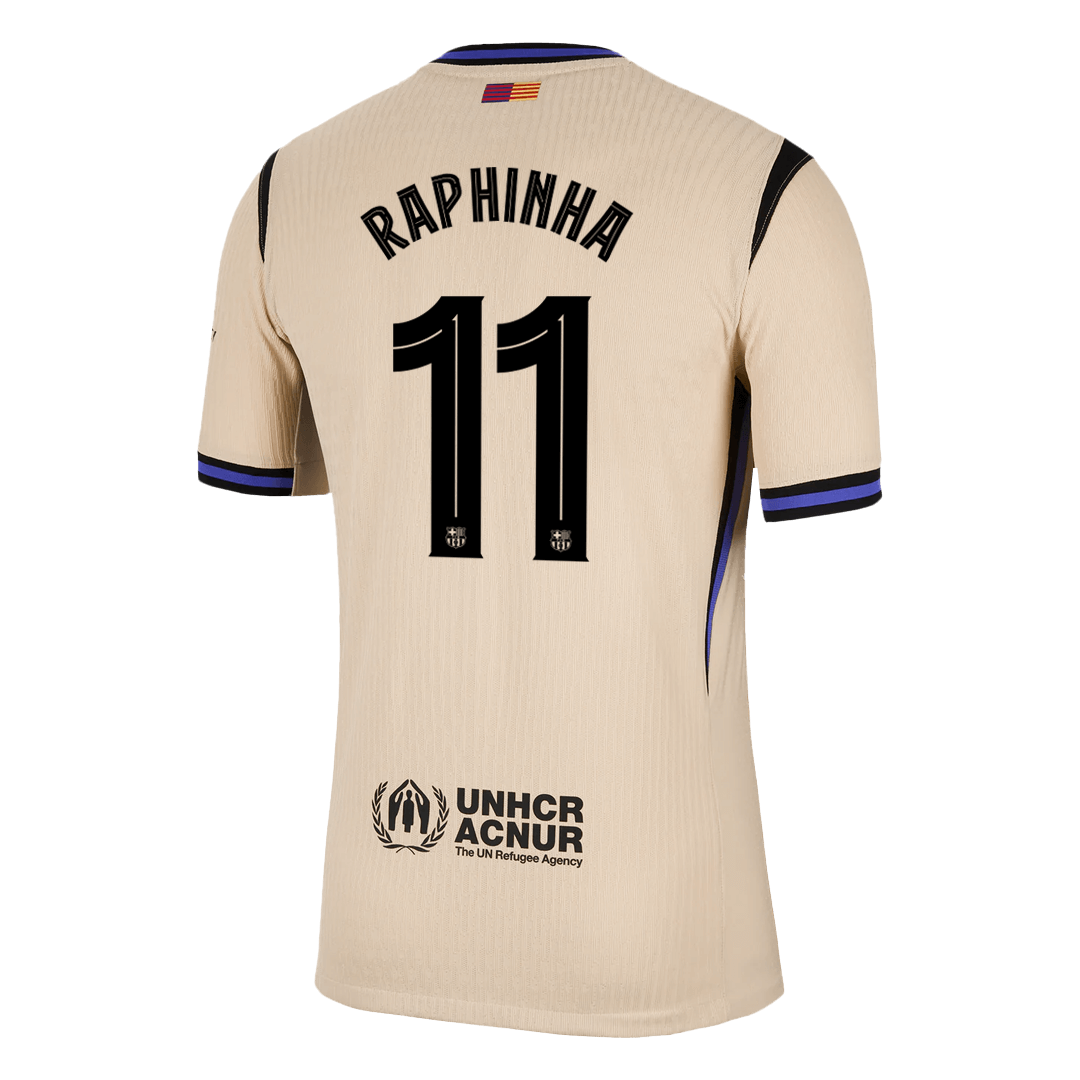 RAPHINHA #11 Mens Barcelona Away Jersey 2025/26 UCL - Player Version (Slim Fit)