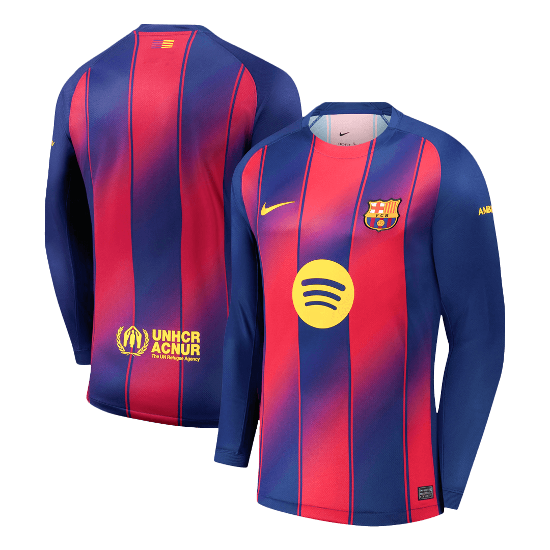 Mens Barcelona Home Long Sleeve Jersey 2025/26