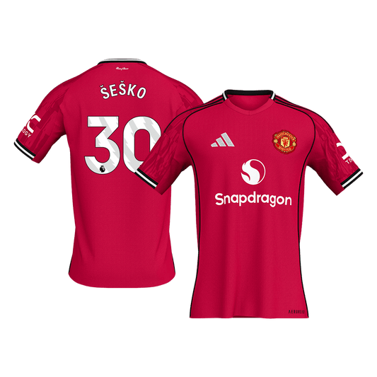 ŠEŠKO #30 Mens Manchester United Home Jersey 2025/26 [PREMIUM]
