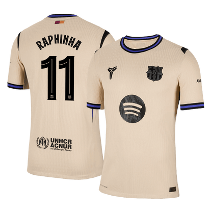 RAPHINHA #11 Mens Barcelona Away Jersey 2025/26 UCL - Player Version (Slim Fit)