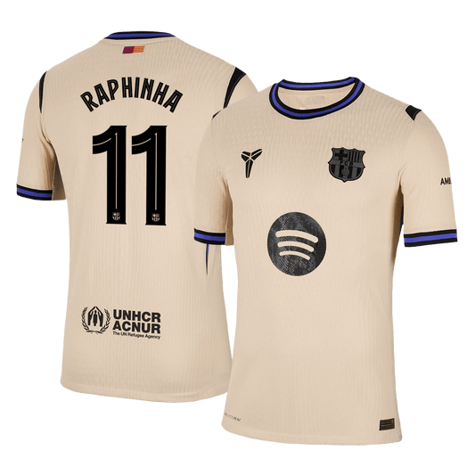 RAPHINHA #11 Mens Barcelona Away Jersey 2025/26 UCL - Player Version (Slim Fit)