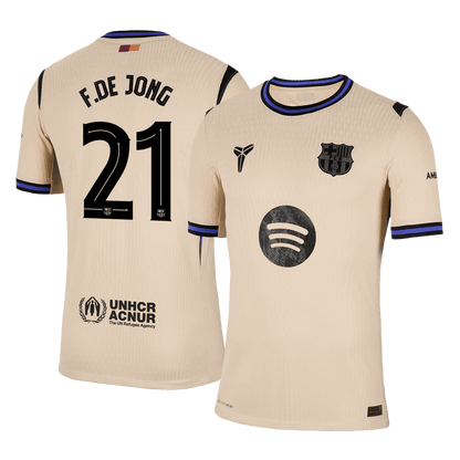 F.DE JONG #21 Mens Barcelona Away Jersey 2025/26 UCL - Player Version (Slim Fit)
