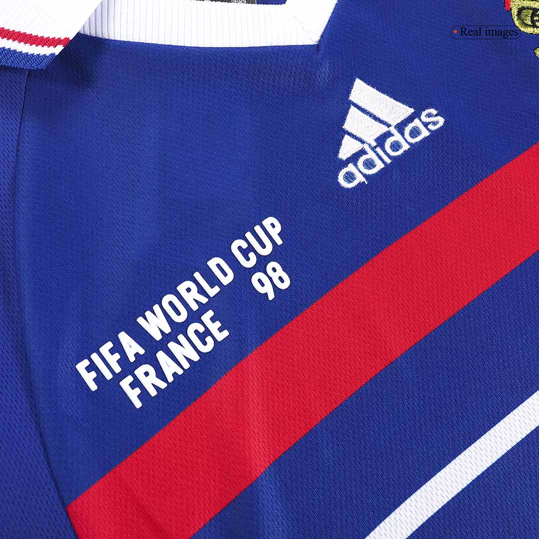 Retro ZIDANE #10 1998 Mens France World Cup Home Jersey