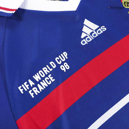 Retro ZIDANE #10 1998 Mens France World Cup Home Jersey
