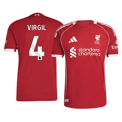 VIRGIL #4 Mens Liverpool Home Jersey 2025/26 - Player Version (Slim Fit)