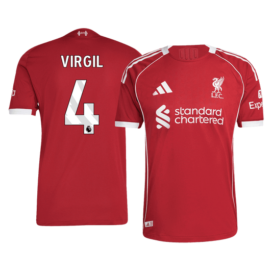VIRGIL #4 Mens Liverpool Home Jersey 2025/26 - Player Version (Slim Fit)