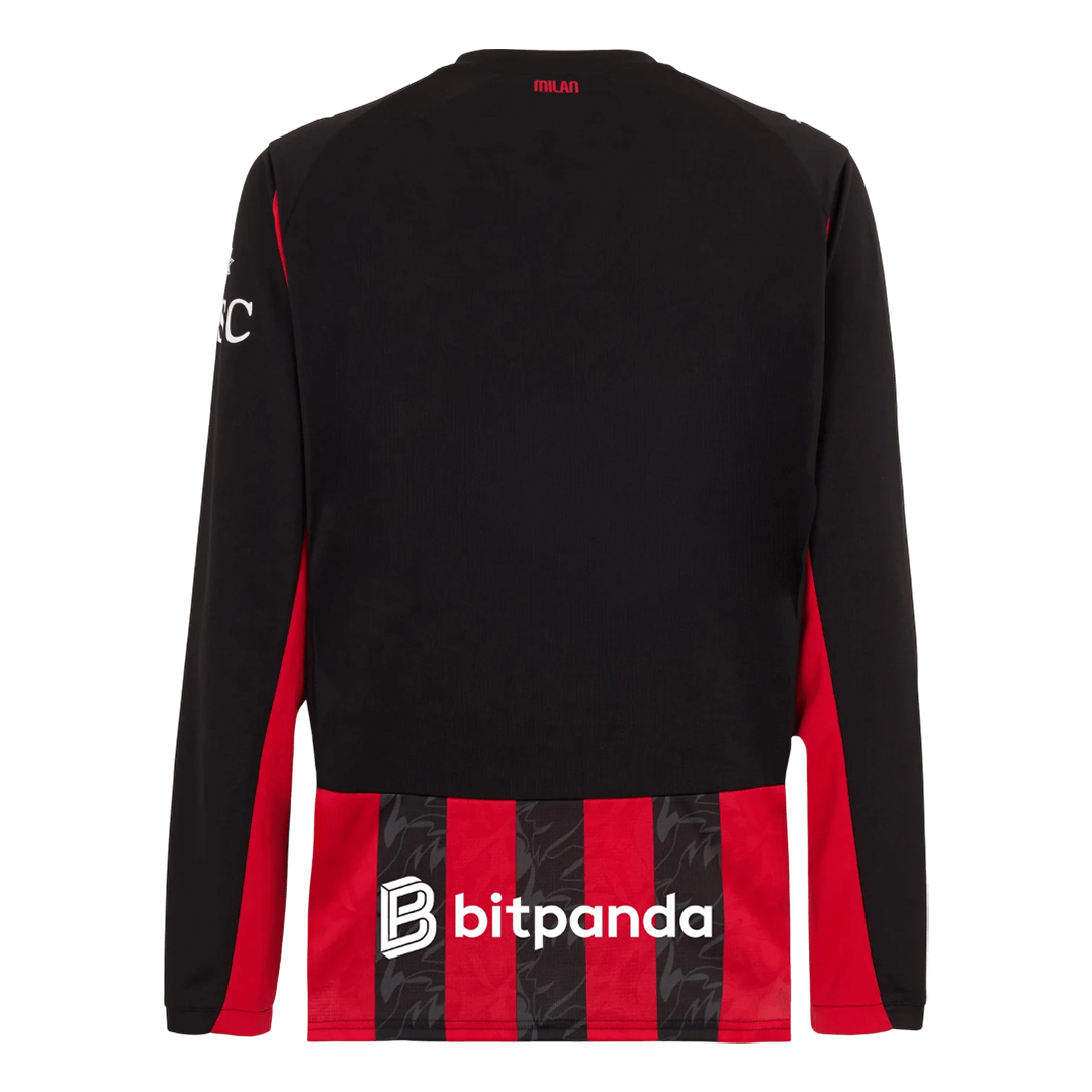 Mens AC Milan Home Long Sleeve Jersey 2025/26