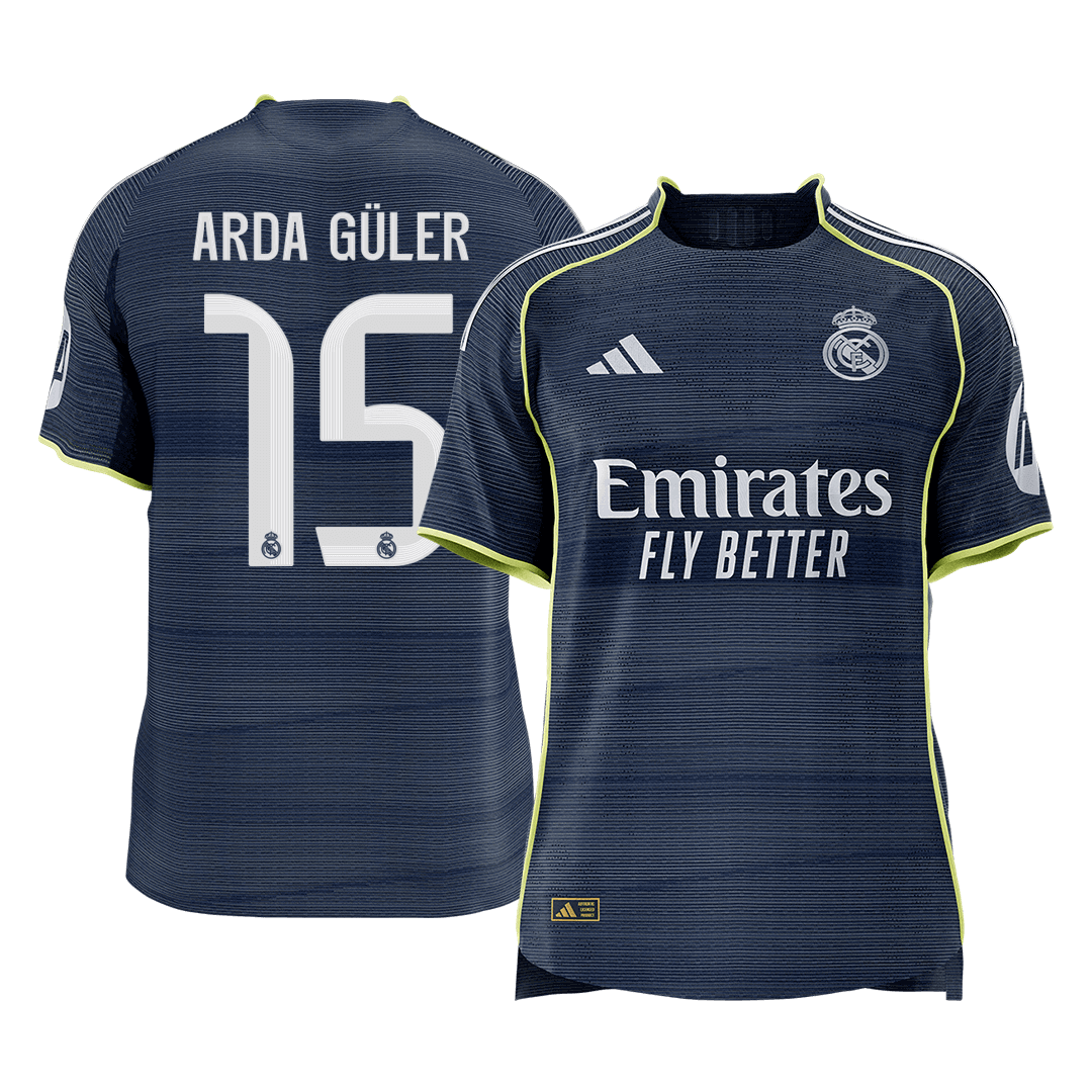 ARDA GÜLER #15 Mens Real Madrid Away Jersey 2025/26 - Player Version (Slim Fit) [PREMIUM]