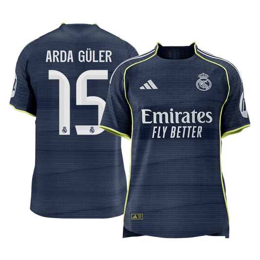 ARDA GÜLER #15 Mens Real Madrid Away Jersey 2025/26 - Player Version (Slim Fit) [PREMIUM]