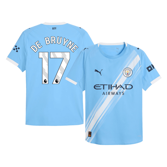 DE BRUYNE #17 Mens Manchester City Home Jersey 2025/26 - Player Version (Slim Fit)