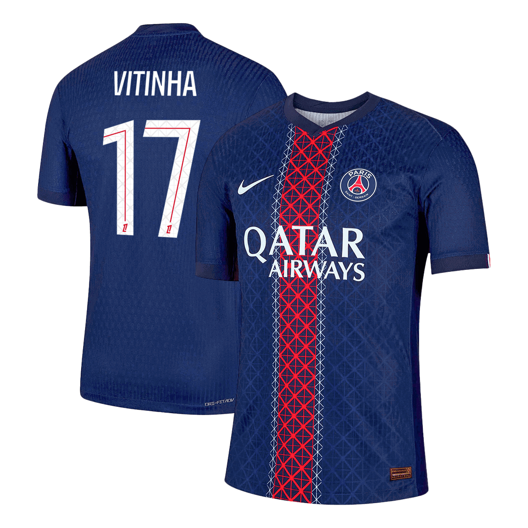 VITINHA #17 Mens PSG Home Jersey 2025/26 - Player Version (Slim Fit)