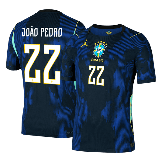 JOÃO PEDRO #22 Mens Brazil World Cup Away Jersey 2026 - Player Version (Slim Fit)
