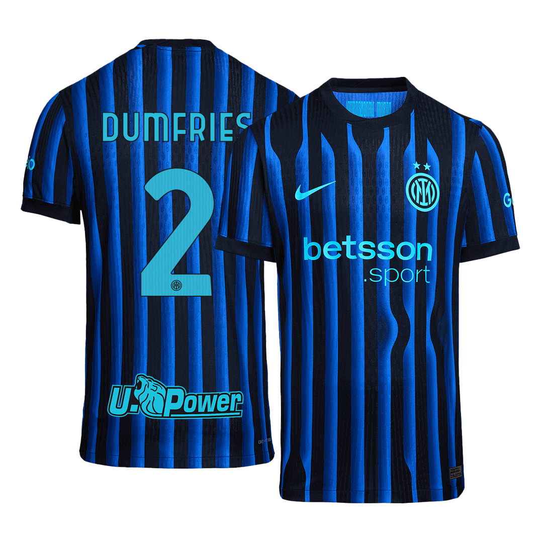 DUMFRIES #2 Mens Inter Milan Home Jersey 2025/26 - Player Version (Slim Fit)