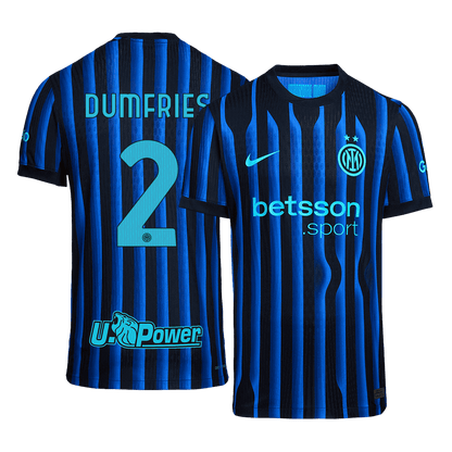 DUMFRIES #2 Mens Inter Milan Home Jersey 2025/26 - Player Version (Slim Fit)
