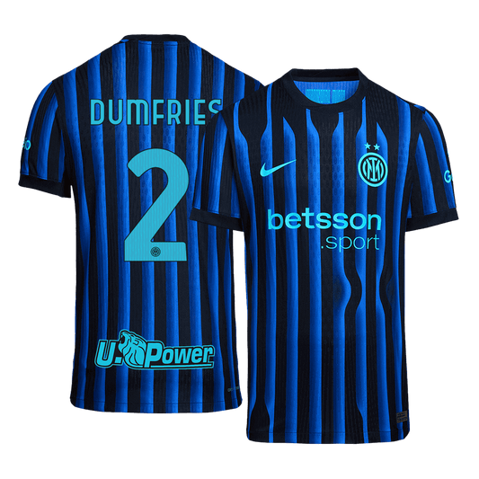 DUMFRIES #2 Mens Inter Milan Home Jersey 2025/26 - Player Version (Slim Fit)