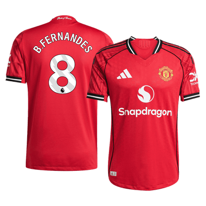 B.FERNANDES #8 Mens Manchester United Home Jersey 2025/26 - Player Version (Slim Fit)
