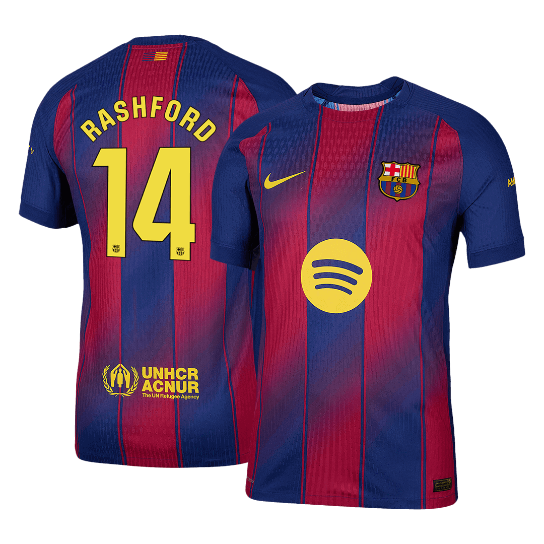 RASHFORD #14 Mens Barcelona Home Jersey 2025/26 - Player Version (Slim Fit)