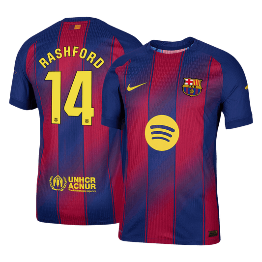 RASHFORD #14 Mens Barcelona Home Jersey 2025/26 - Player Version (Slim Fit)