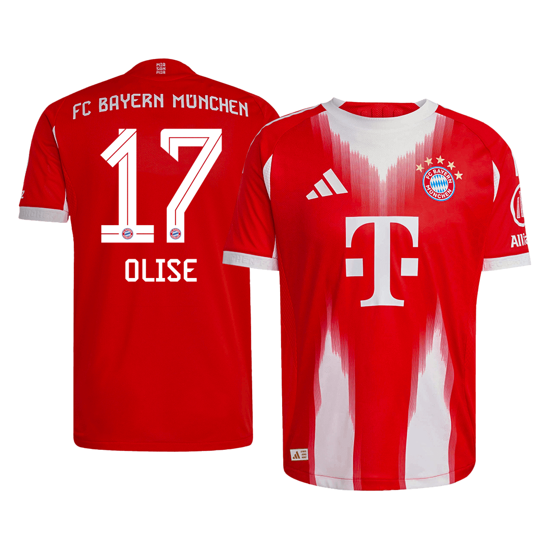 OLISE #17 Mens Bayern Munich Home Jersey 2025/26 - Player Version (Slim Fit)