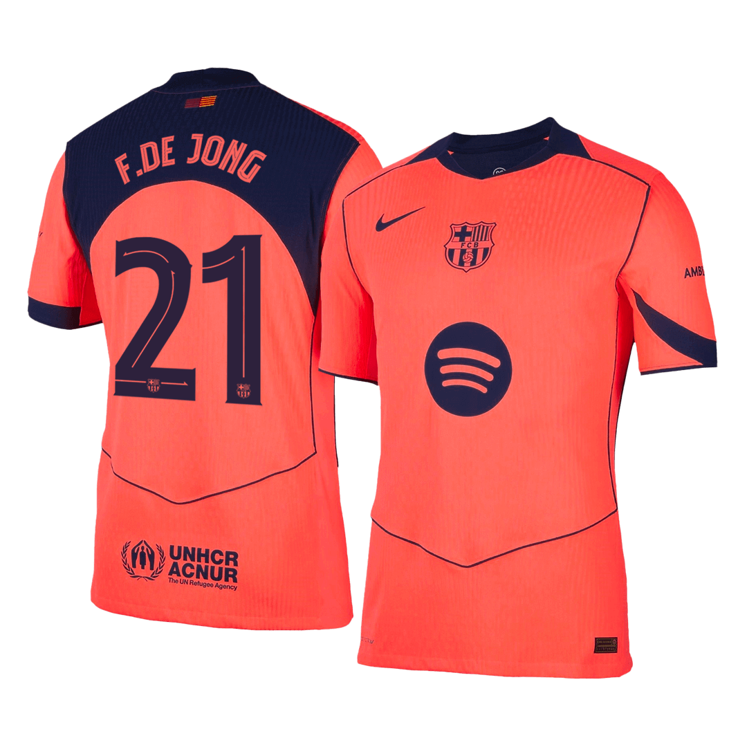 F.DE JONG #21 Mens Barcelona Third Jersey 2025/26 UCL - Player Version (Slim Fit)