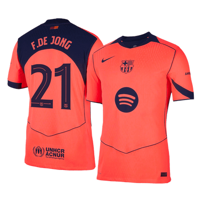 F.DE JONG #21 Mens Barcelona Third Jersey 2025/26 UCL - Player Version (Slim Fit)