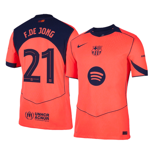 F.DE JONG #21 Mens Barcelona Third Jersey 2025/26 UCL - Player Version (Slim Fit)