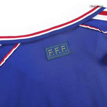 Retro ZIDANE #10 1998 Mens France World Cup Home Jersey