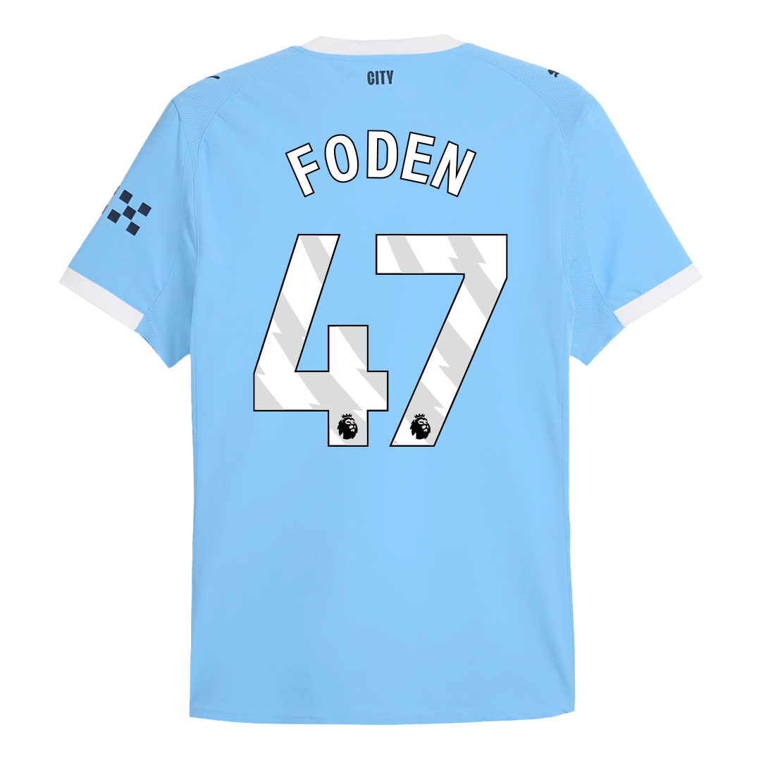 FODEN #47 Mens Manchester City Home Jersey 2025/26 - Player Version (Slim Fit)