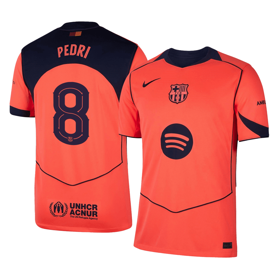 PEDRI #8 Mens Barcelona Third Jersey 2025/26 - UCL