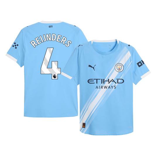 REIJNDERS #4 Mens Manchester City Home Jersey 2025/26 - Player Version (Slim Fit)