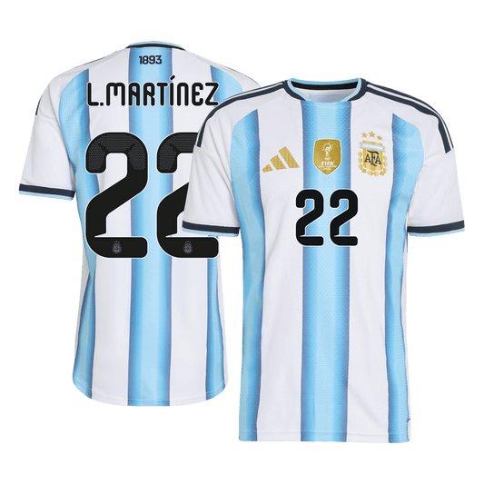L.MARTÍNEZ #22 Mens Argentina World Cup Home Jersey 2026 - Player Version (Slim Fit)