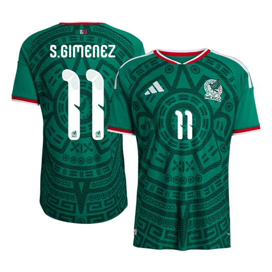 S.GIMENEZ #11 Mens Mexico World Cup Home Jersey 2026 - Player Version (Slim Fit)